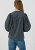 Navy Dobby Blouse Top - Size 8 Image 2
