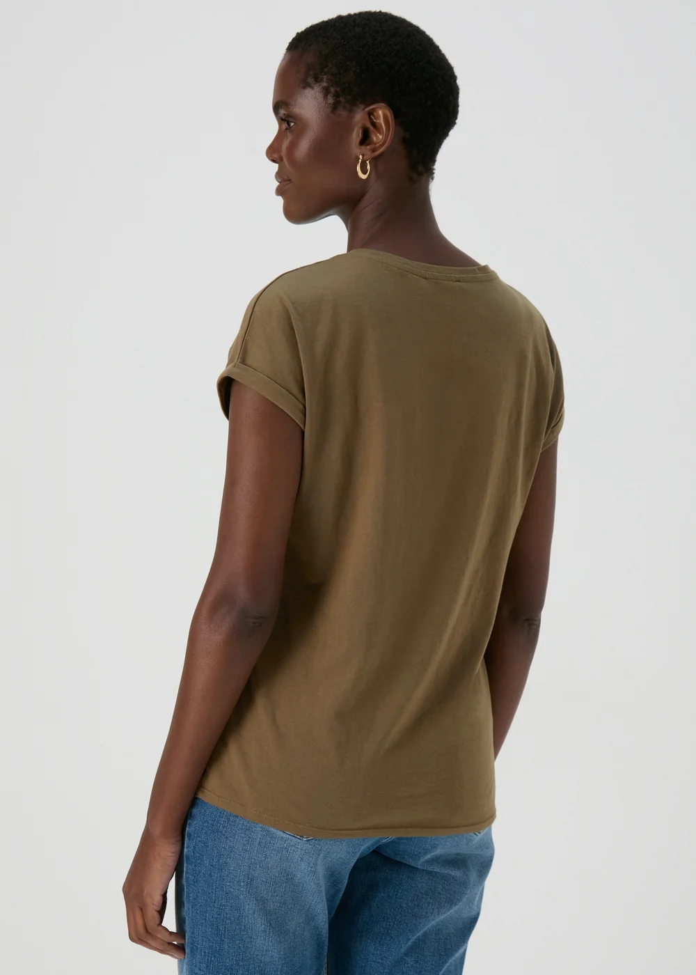 Khaki Heart Slogan T-Shirt - Small Image 2