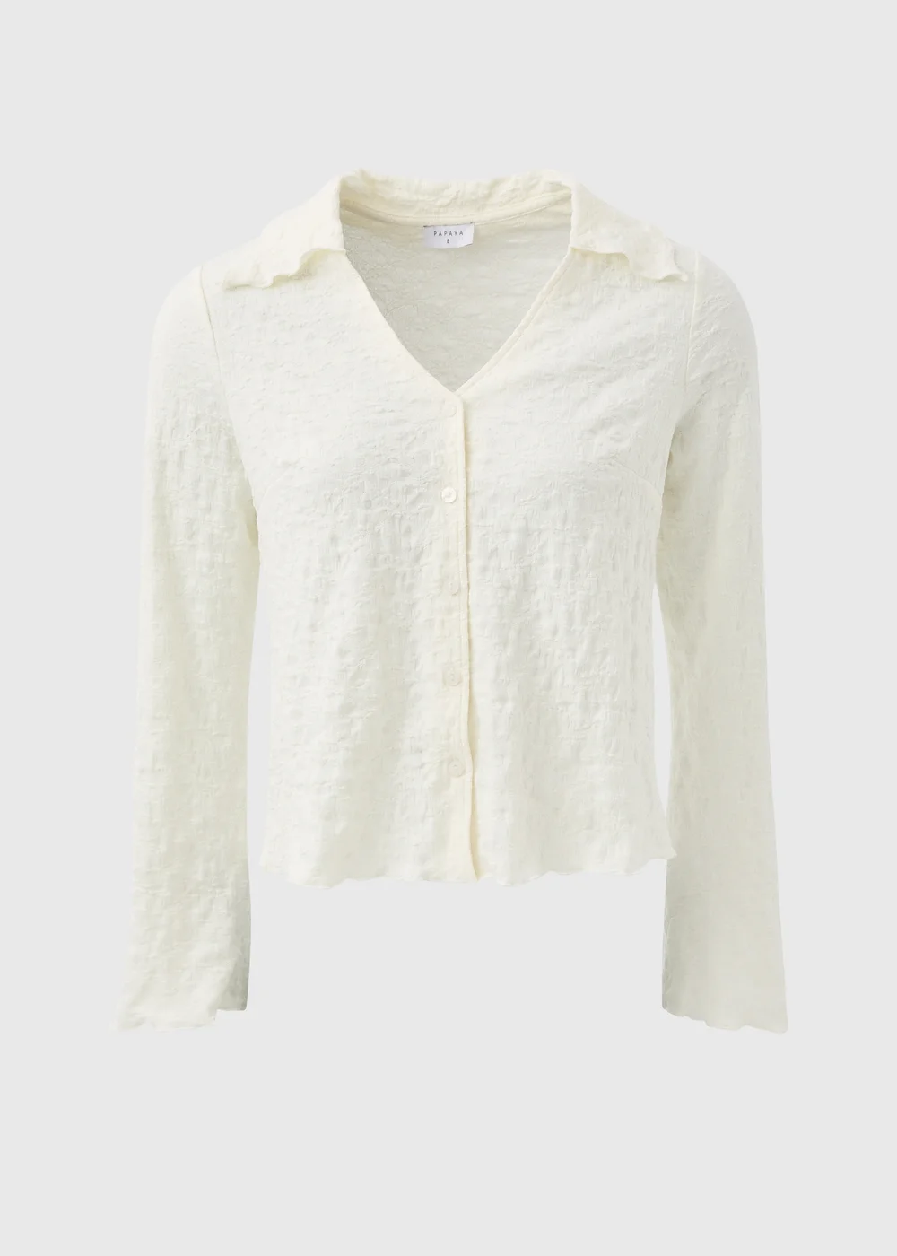 Ivory Plain Textured Shirt - Size 8 Image 5