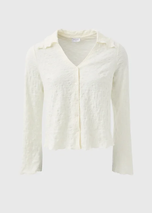 Ivory Plain Textured Shirt - Size 8 Image 5