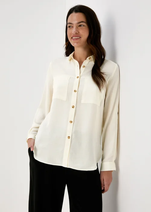 Cream Utility Airflow Long Sleeve Shirt - Size 8 Image 1