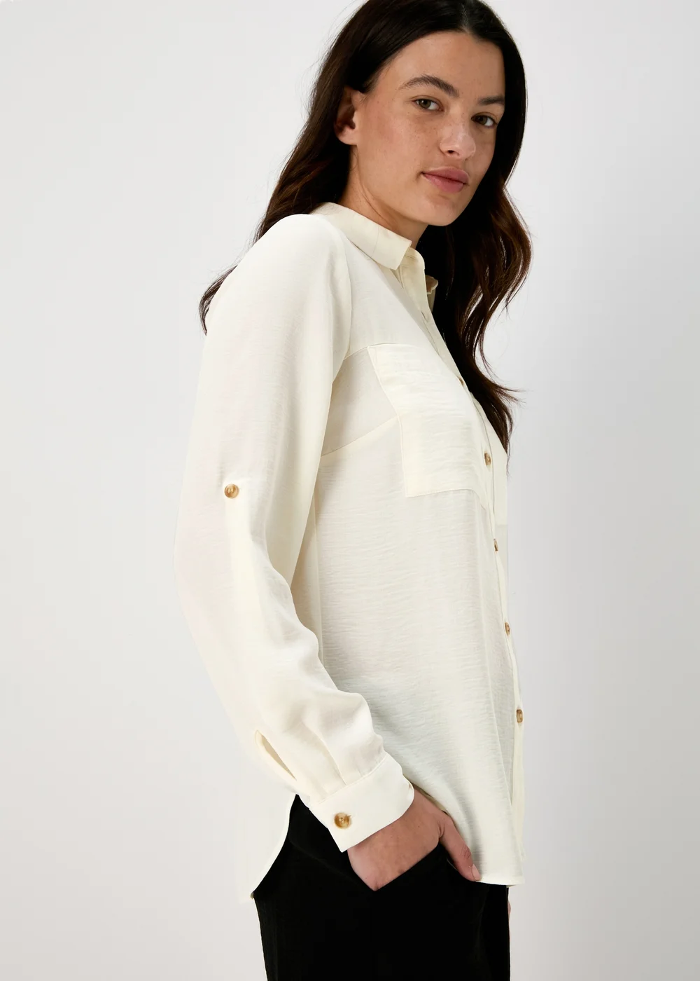 Cream Utility Airflow Long Sleeve Shirt - Size 8 Image 3