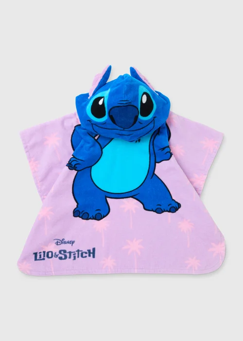 Disney Kids Lilac Stitch Poncho - One Size Image 1