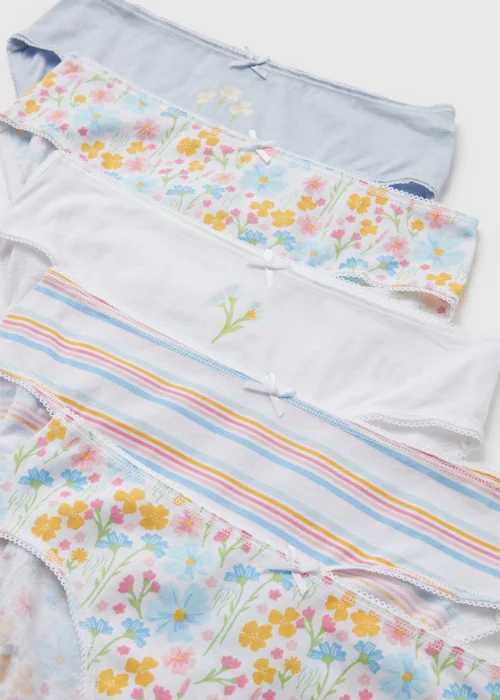 5 Pack Multicoloured Floral Design Briefs (2-13yrs) - 2-3 Yrs Image 2