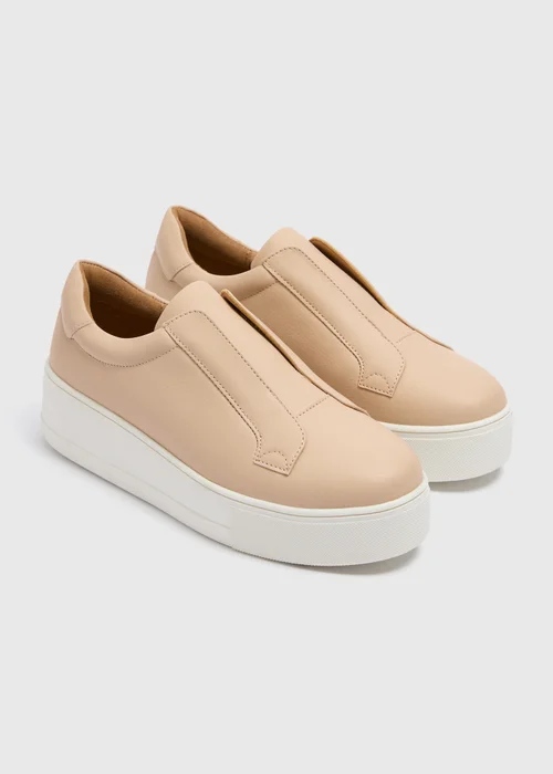 Nude Slip On Platform Trainers - Size 3 Image 1