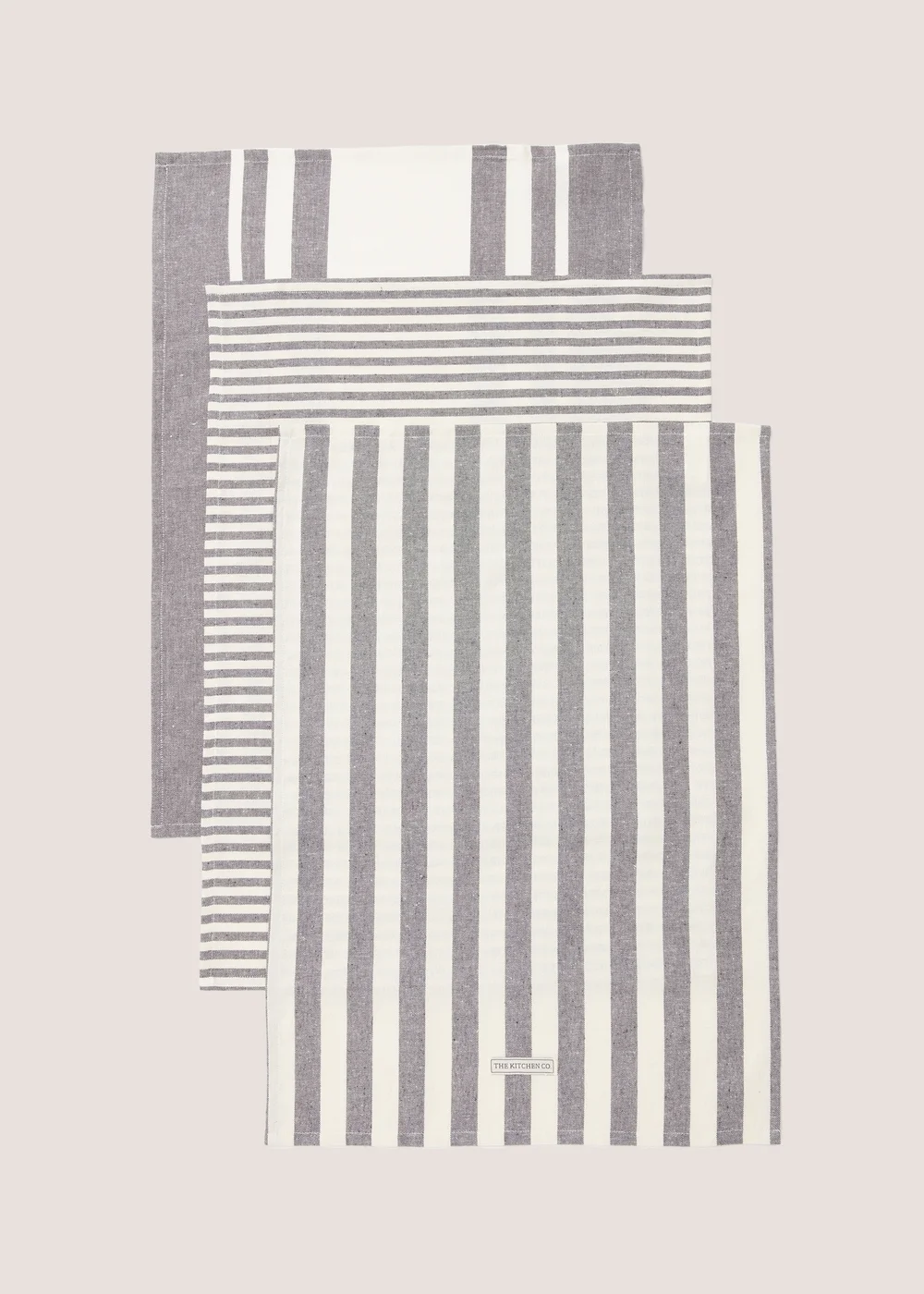 Kitchen Co 3 Pack Grey Textile Tea Towels Image 1