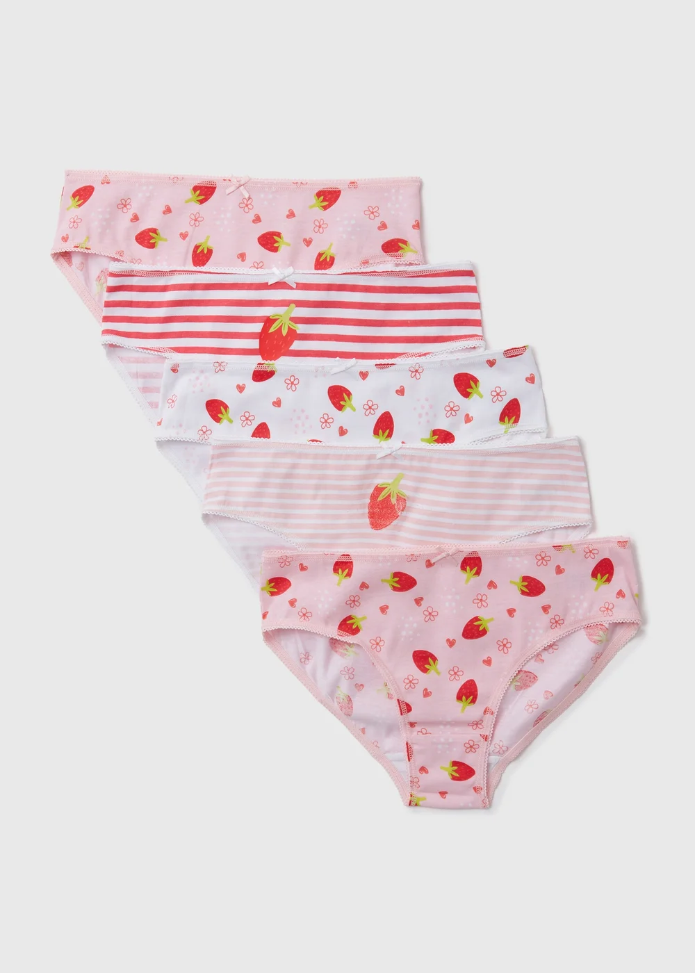Girls 5 Pack Multicolour Fruit Print Briefs (2-13yrs) - 2-3 Yrs Image 1