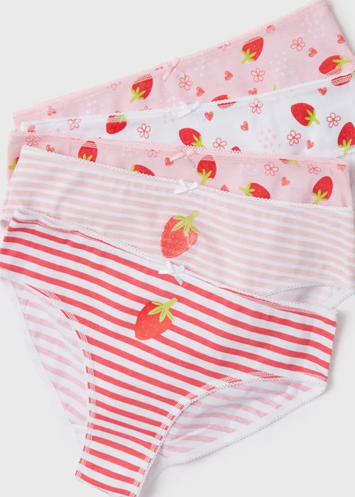 Girls 5 Pack Multicolour Fruit Print Briefs (2-13yrs) - 2-3 Yrs Image 2