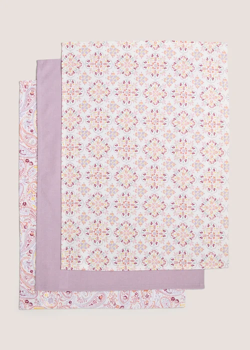 3 Pack Multicolour Artisan Tea Towels (45x60cm) Image 1