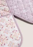 Pink Patterned Oven Mitts (19x90cm) Image 2