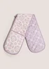 Pink Patterned Oven Mitts (19x90cm) Image 1
