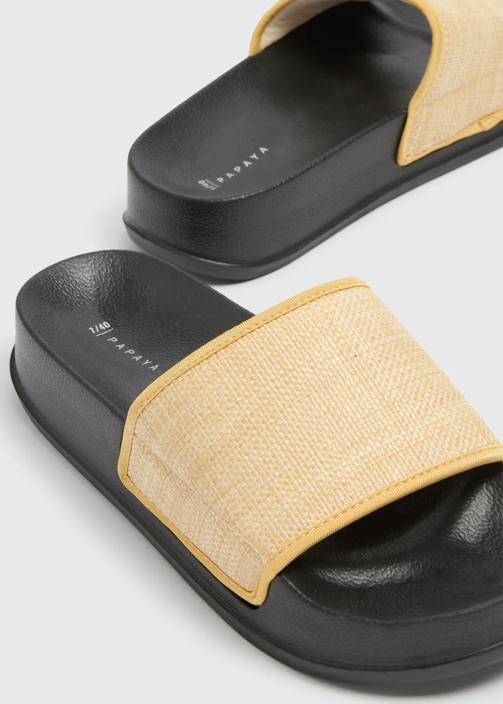 Natural Raffia Flatform Slider - 3 Image 2