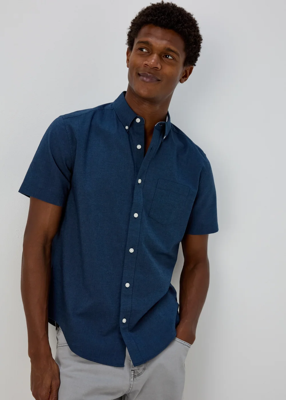 Navy Oxford Shirt - S Image 1