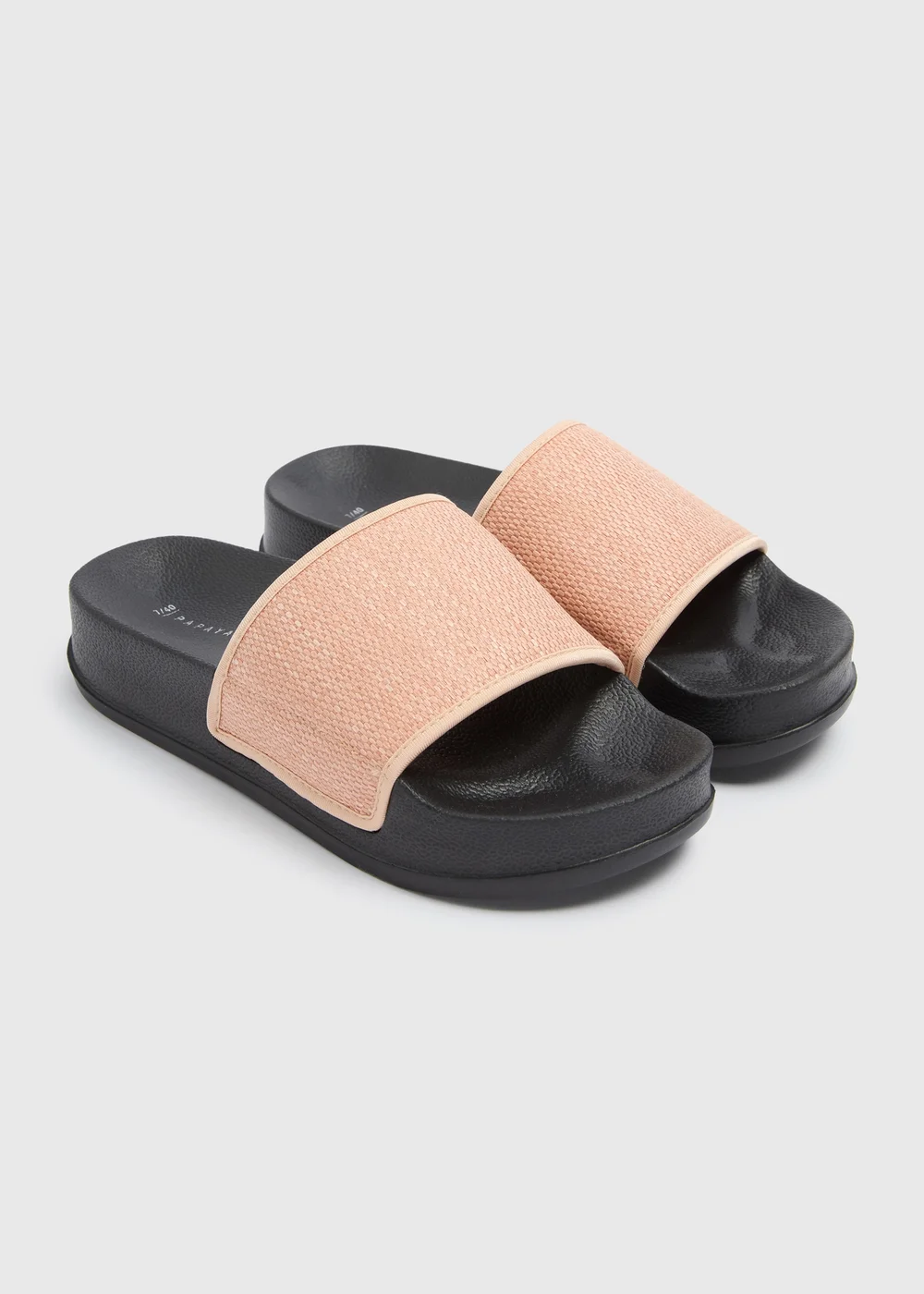 Coral Raffia Platform Sliders - 3 Image 1