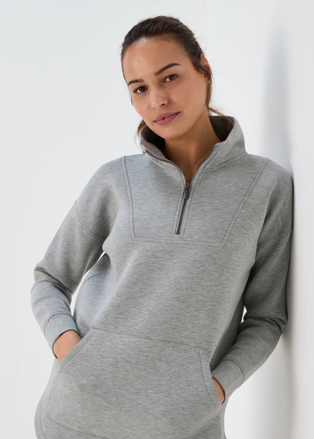 Souluxe Grey Half Zip Top - S Image 3