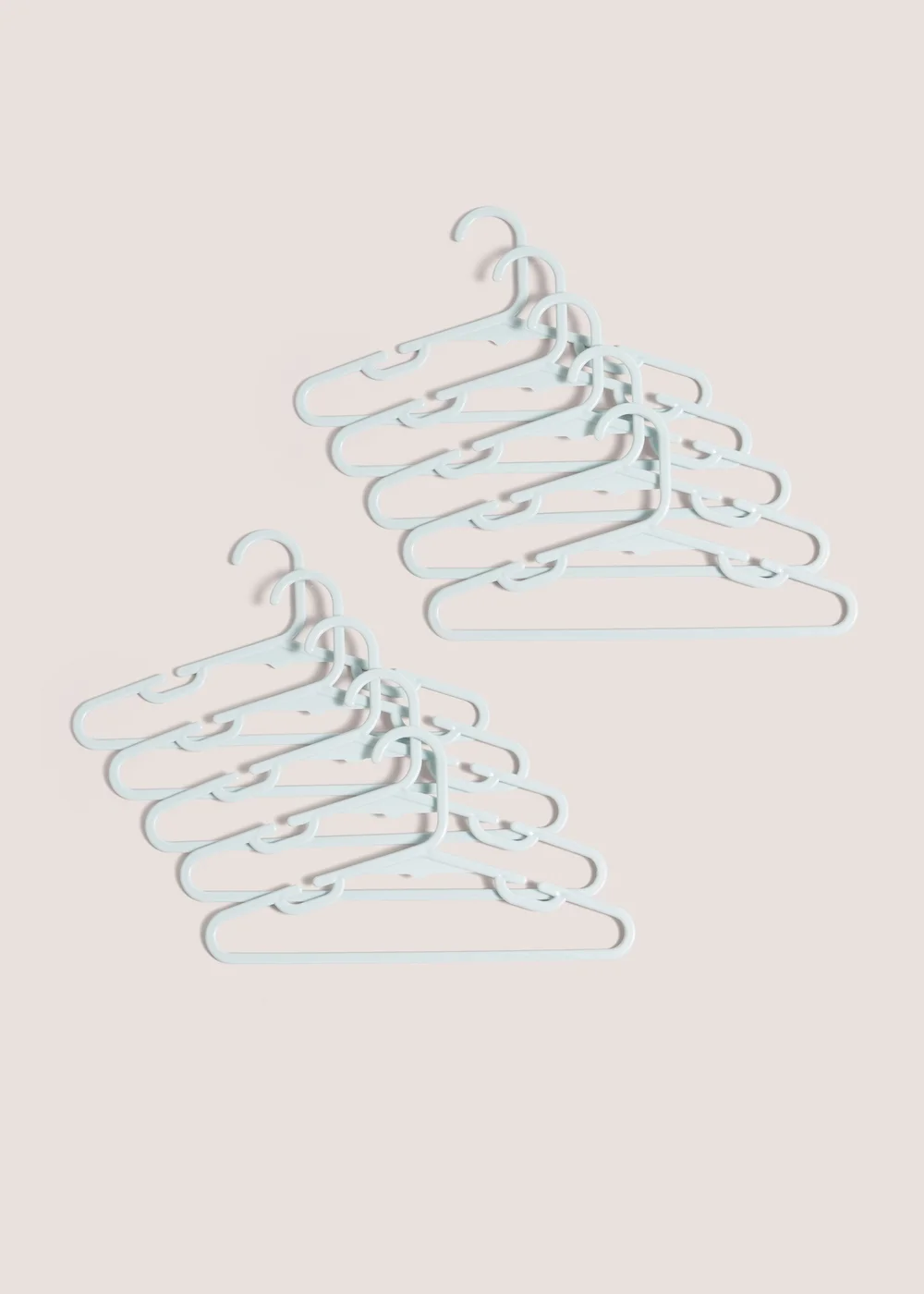 Kids 10 Pack Blue Plastic Hangers
(37cm x 21cm) Image 1