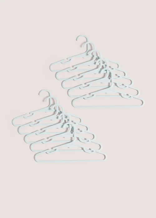 Kids 10 Pack Blue Plastic Hangers
(37cm x 21cm) Image 1