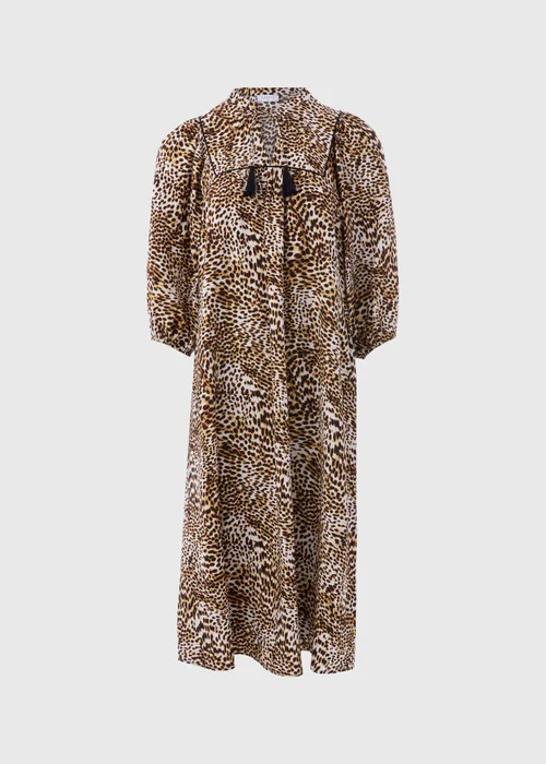 Brown Animal Print Boho Midi Dress - 8 Image 5
