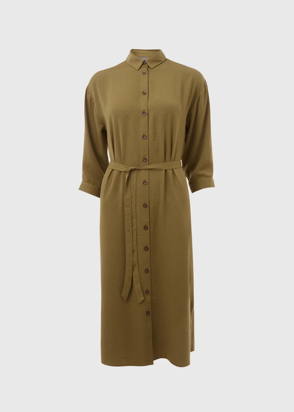 Khaki 3/4 Midi Dress - 8 Image 5