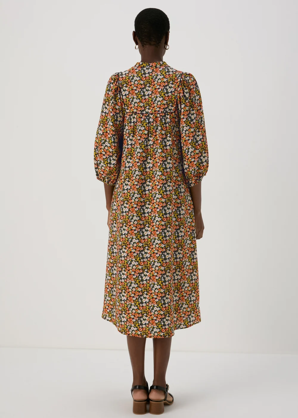 Multicolour Ditsy Airflow Midi Dress - 8 Image 2