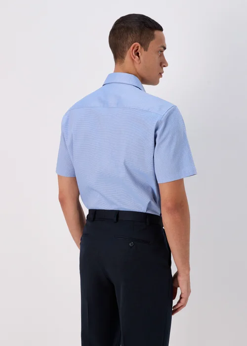 Taylor & Wright Blue Textured Short Sleeve Shirt - S Image 2