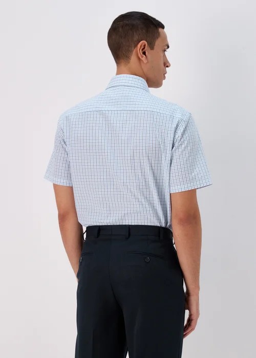 Taylor & Wright White Blue Check Shirt - Small Image 2