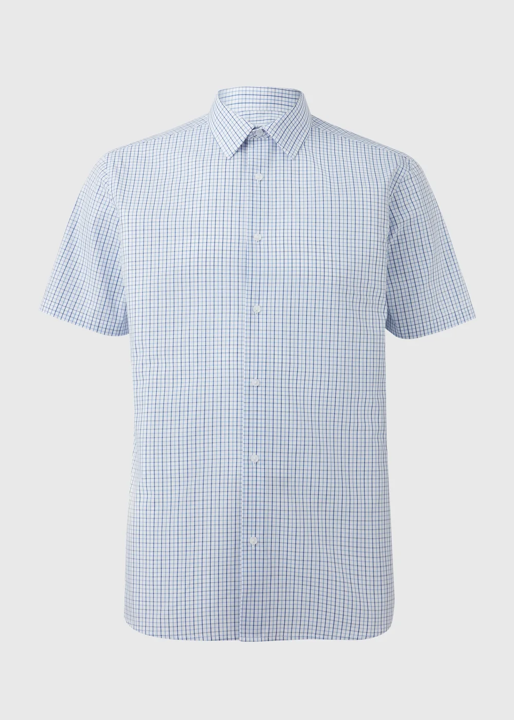 Taylor & Wright White Blue Check Shirt - Small Image 5