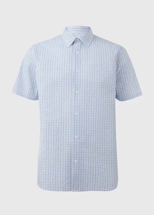 Taylor & Wright White Blue Check Shirt - Small Image 5