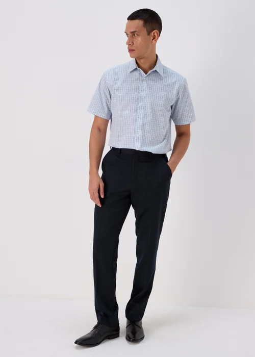 Taylor & Wright White Blue Check Shirt - Small Image 4