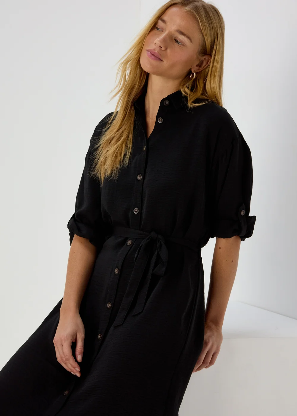 Black 3/4 Midi Dress - 8 Image 4