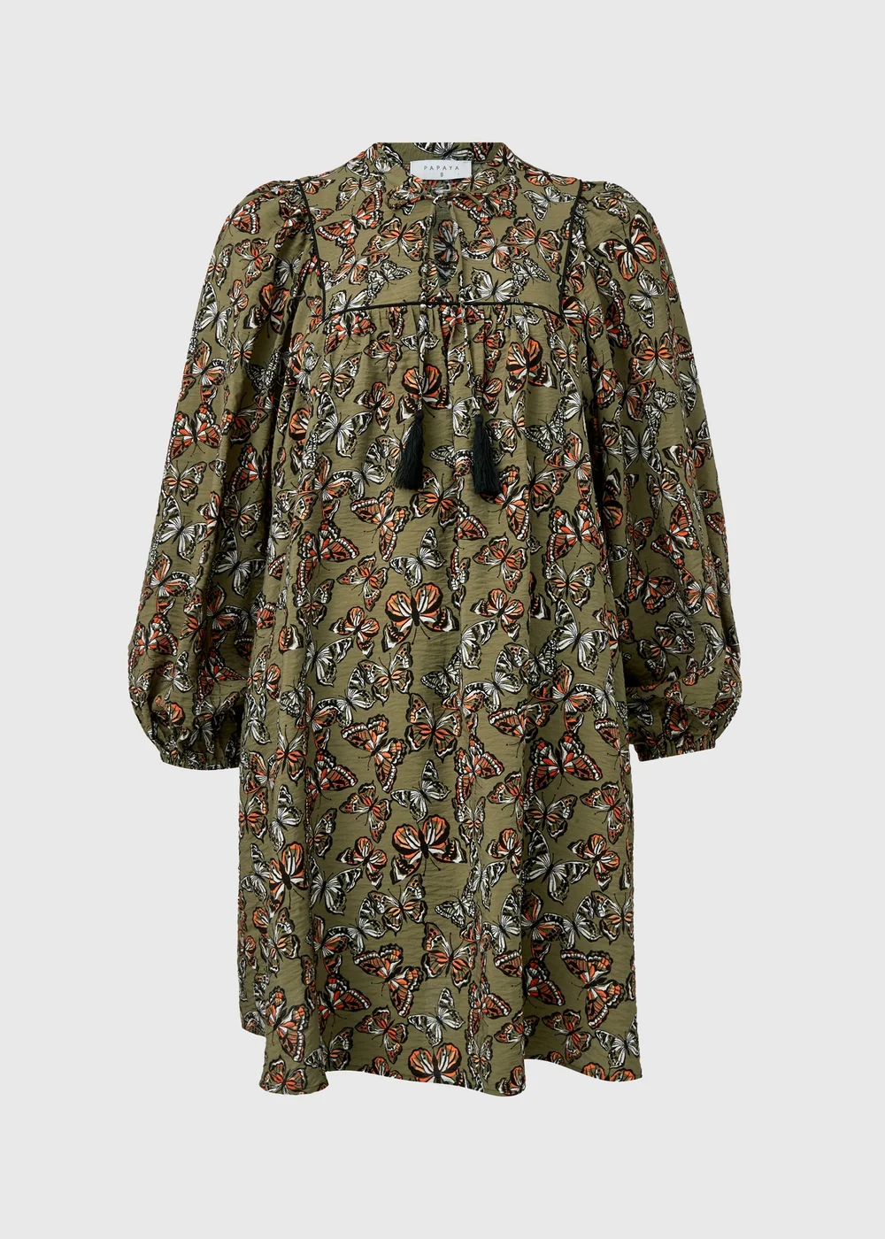 Papaya Khaki Butterfly Print Boho Airflow Mini Dress - 8 Image 5