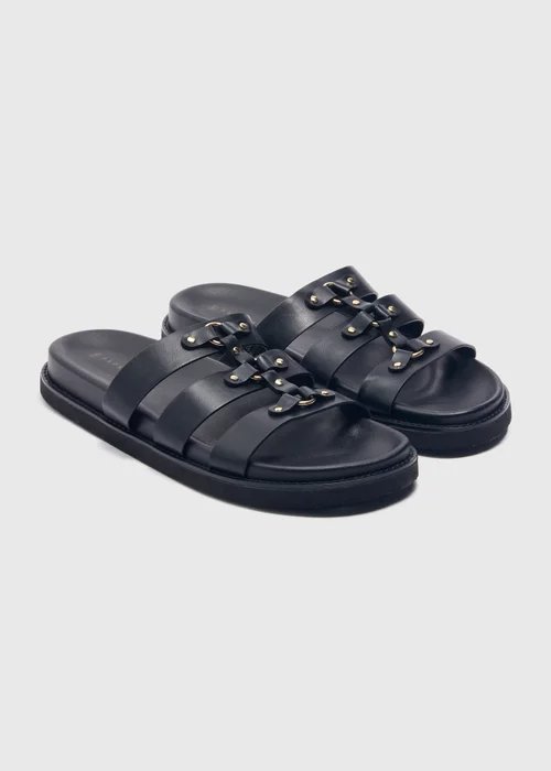 Black Stud Fashion Footbed Sandals - Size 3 Image 1