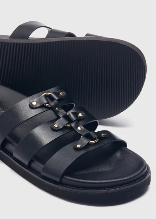 Black Stud Fashion Footbed Sandals - Size 3 Image 2