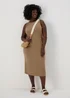 Taupe Racer Ribbed Midi Dress - 8 Image 8