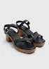 Black Strappy Platform Heels - 3 Image 1