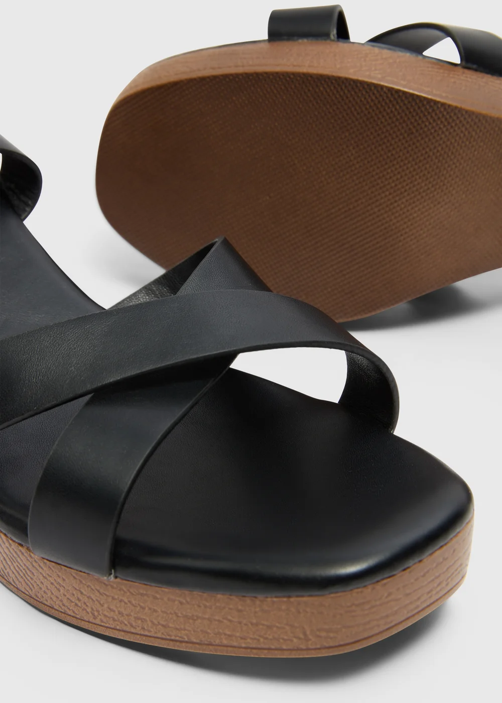 Black Strappy Platform Heels - 3 Image 2