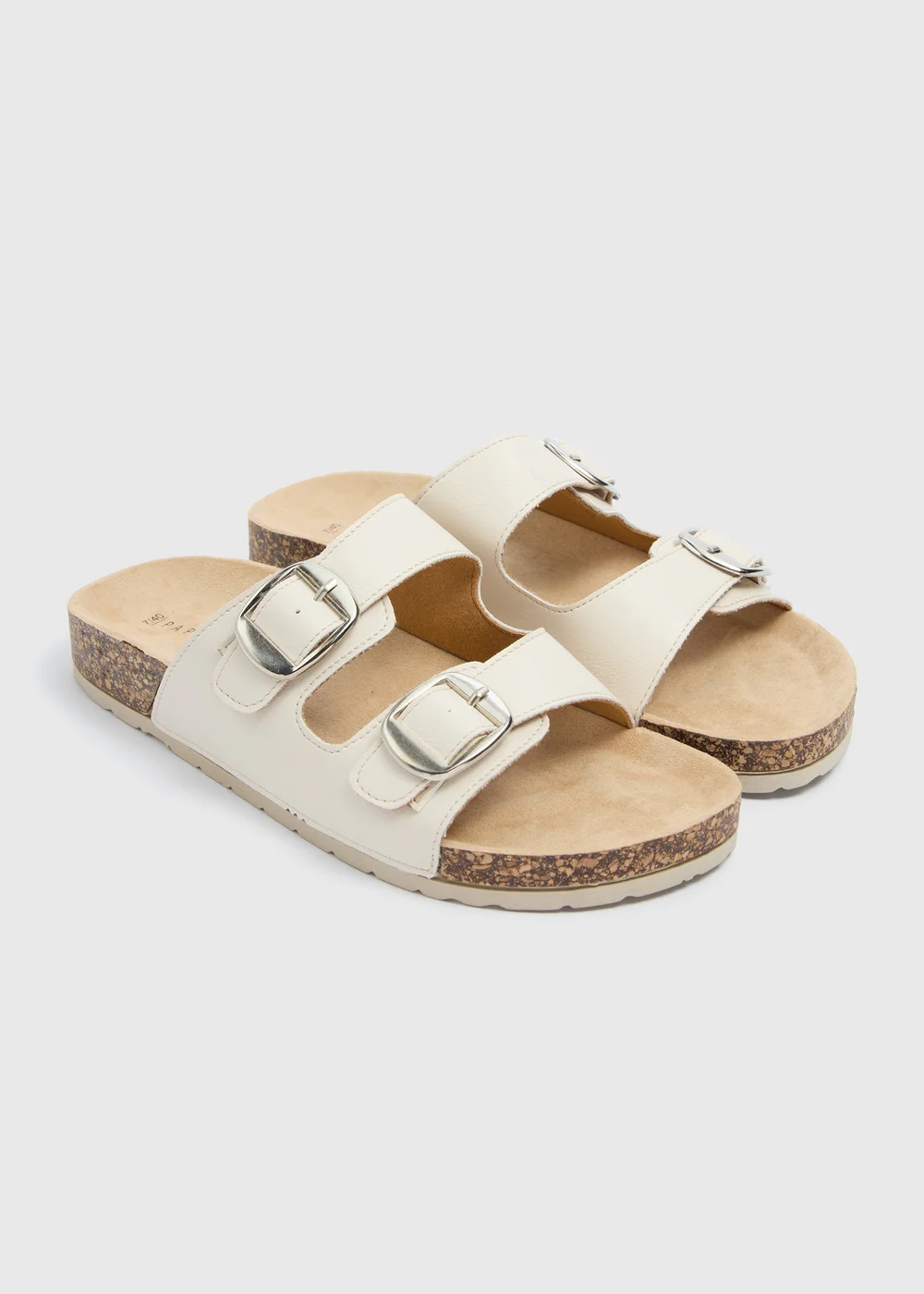 Taupe Double Buckle Footbed Sandals - Size 3 Image 1