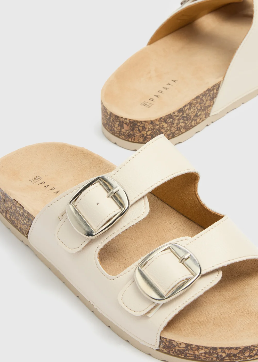 Taupe Double Buckle Footbed Sandals - Size 3 Image 2