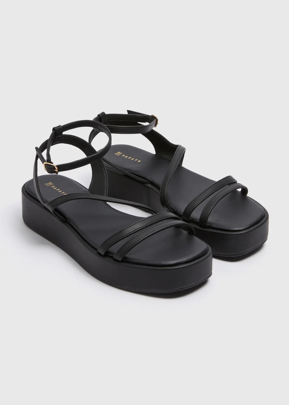 Black Strappy Platform Sandals - Size 3 Image 1