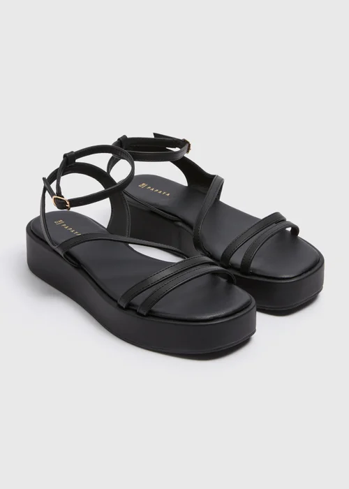 Black Strappy Platform Sandals - Size 3 Image 1