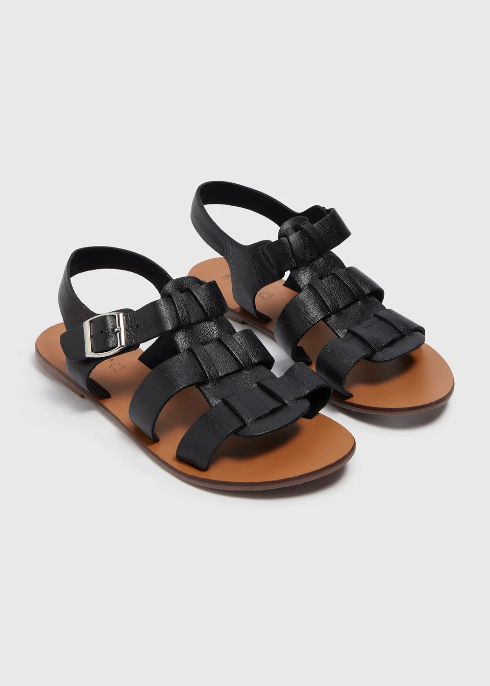 Black Gladiator Leather Sandals - Size 3 Image 1