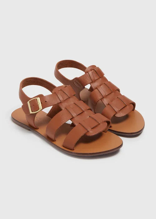 Tan Gladiator Leather Sandals - 3 Image 1