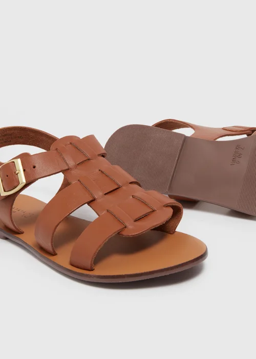 Tan Gladiator Leather Sandals - 3 Image 2