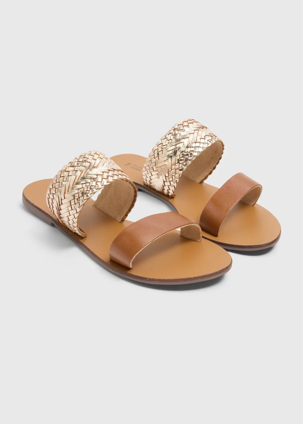 Gold Plaited Sandals - Size 3 Image 1