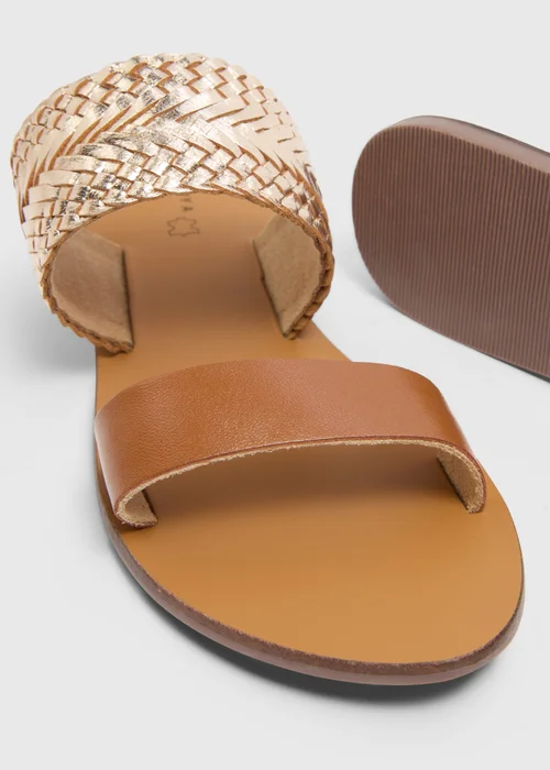 Gold Plaited Sandals - Size 3 Image 2