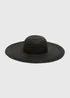 Black Straw Floppy Hat - One Size Image 1