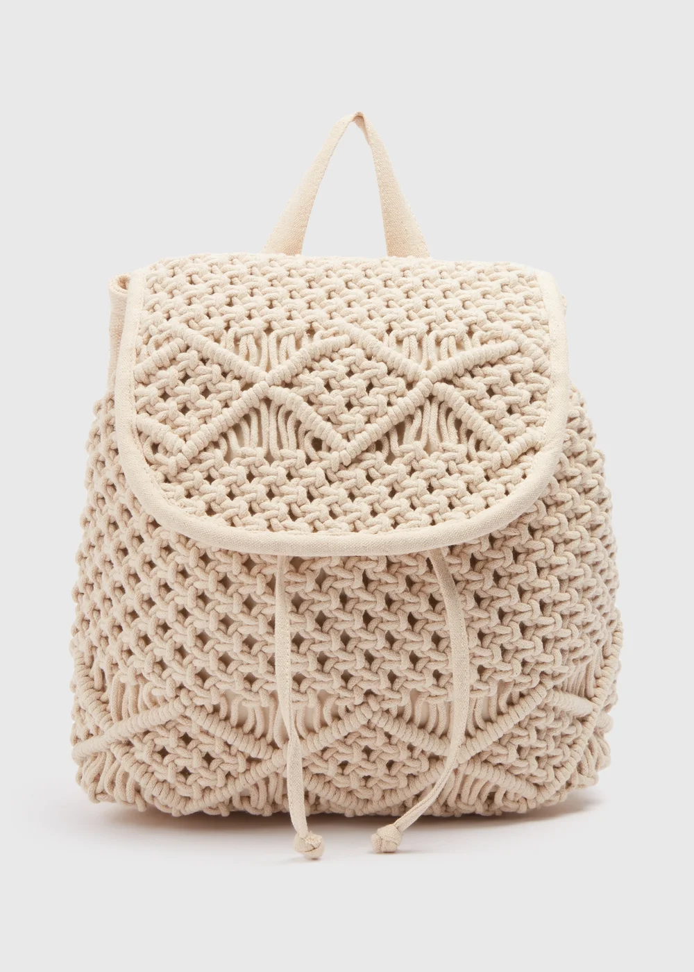 Natural Macramé Backpack - One Size Image 1