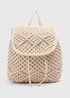 Natural Macramé Backpack - One Size Image 1