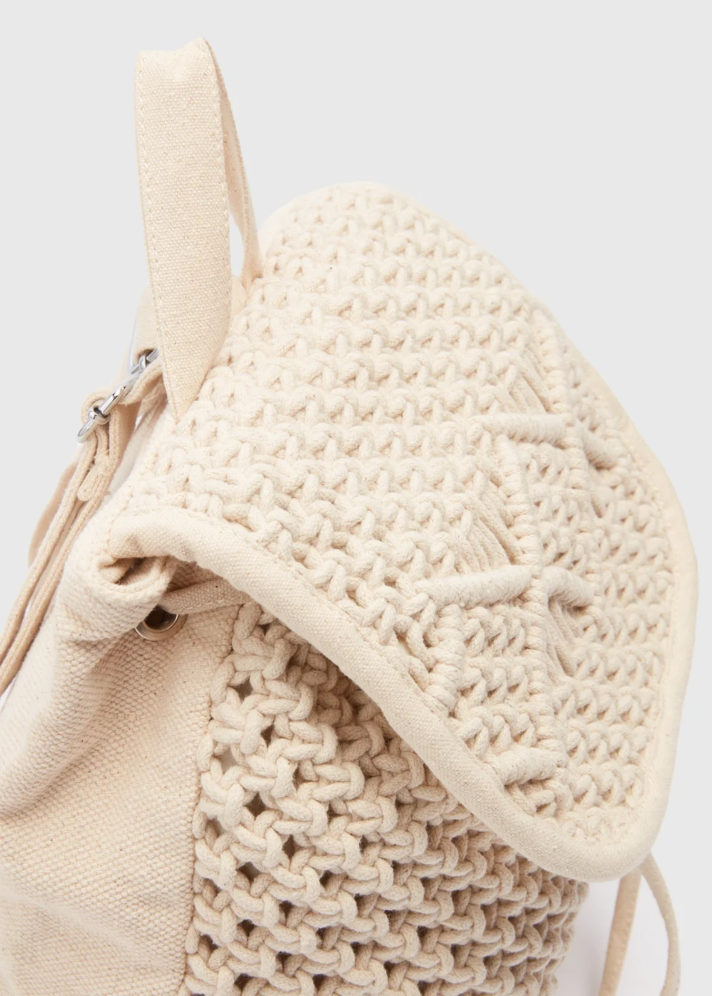 Natural Macramé Backpack - One Size Image 2