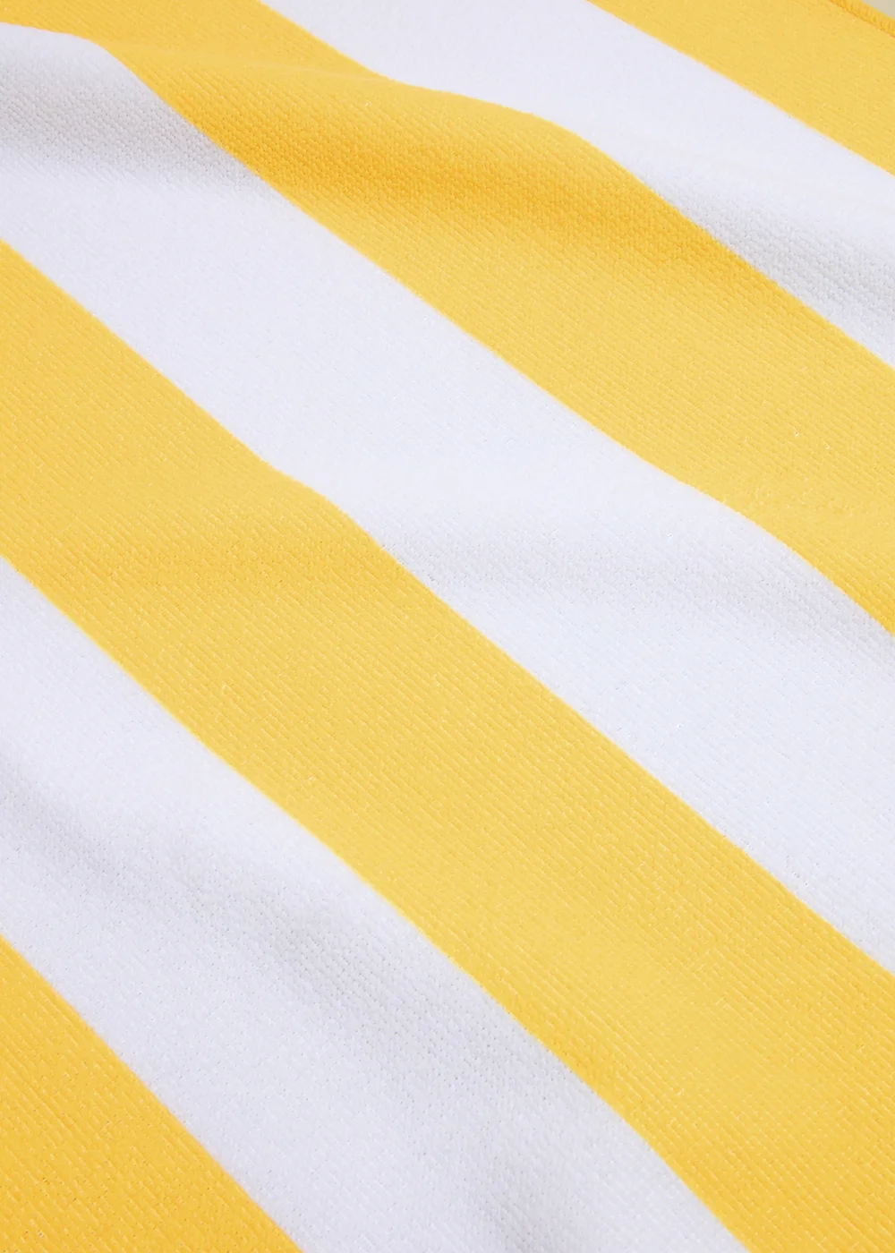 Yellow Stripe Microfibre Beach Towel (70cm x 140cm) Image 2